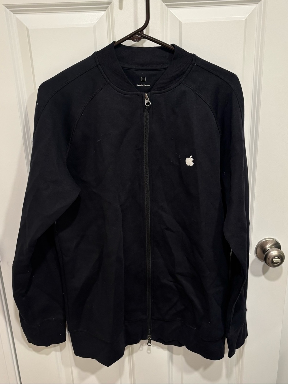 Apple Store Employee Exclusive Black Full Zip Sweatshirt Mens U.S. Large